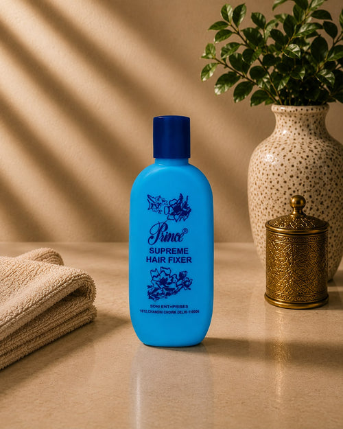 Style with confidence using PRINCE Supreme Hair Fixer – Strong Hold. Designed for beard, it delivers a firm, long-lasting hold with a flake-free, quick-drying finish.